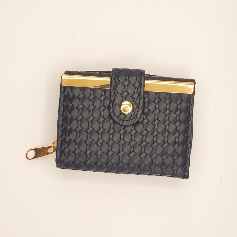 Elegant Black Woven Wallet